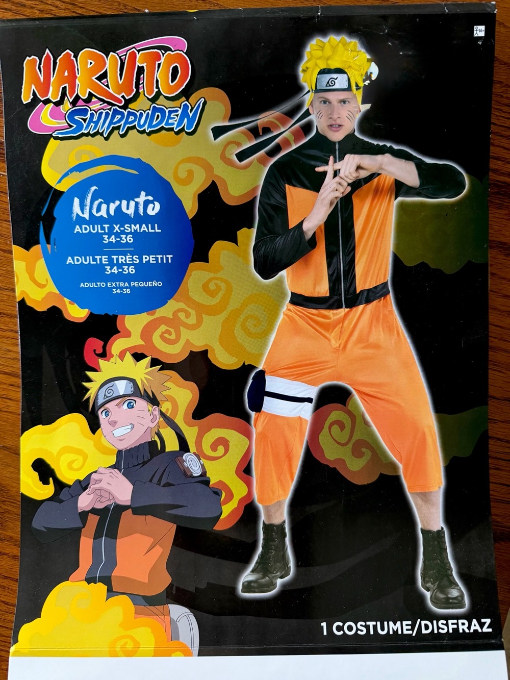 Naruto Shippuden Adult XS 34-36 Costume Jumpsuit & Headpiece